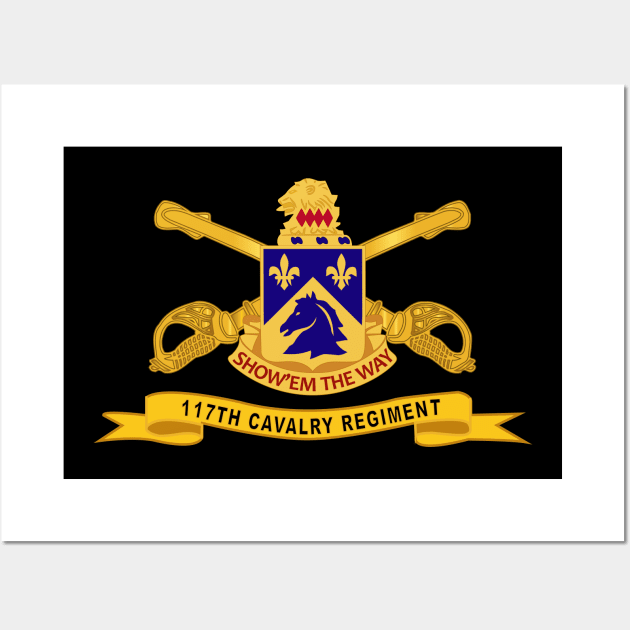 117th Cavalry Regiment w Br - Ribbon Wall Art by twix123844